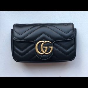 Authentic Gucci Marmont GG micro bag/nano in Black